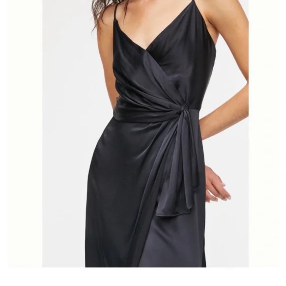 Anthropologie Giverny Midi Slip Dress 
Black 
Size 8